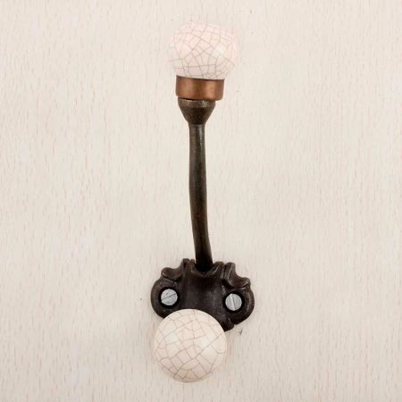 Solid Cream Crackle Iron Hooks-EHG-82